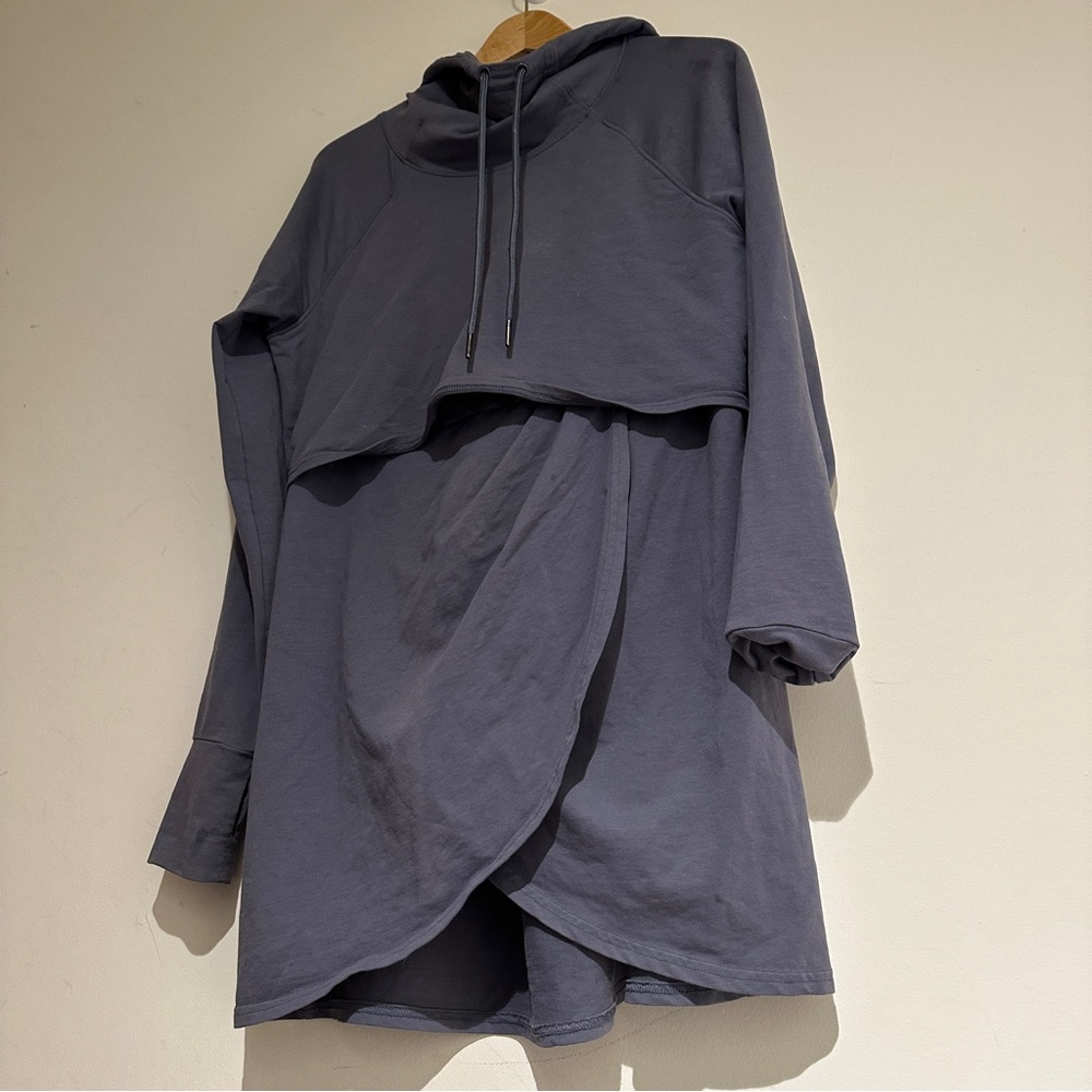 Latched mama grey-blue nursing hoody, medium